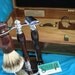 Shaving Set, Double Edge Razor, Silvertip Badger Fan Brush, Stand Holder, Custom Walnut Box, Exotic Woods, Personalized Engraving