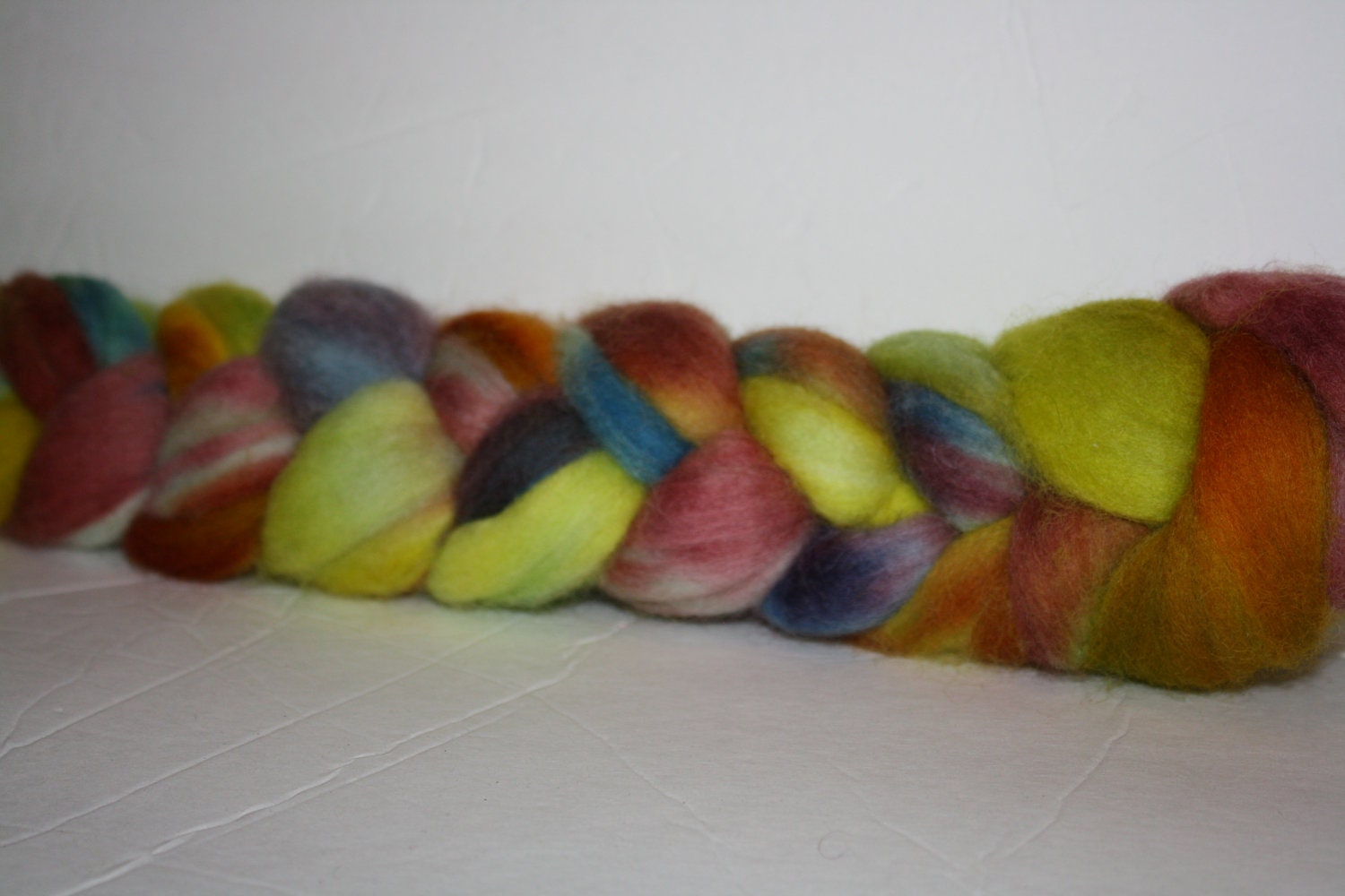 Hand Painted Corriedale Roving for Spinning and Tie Dye One