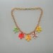 Art Deco Necklace. Celluloid Leaves. Colorful.