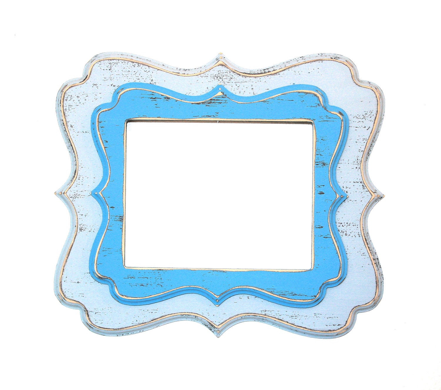 Three picture frames Twin Stacked Whimsical by 2DogsWoodWorking