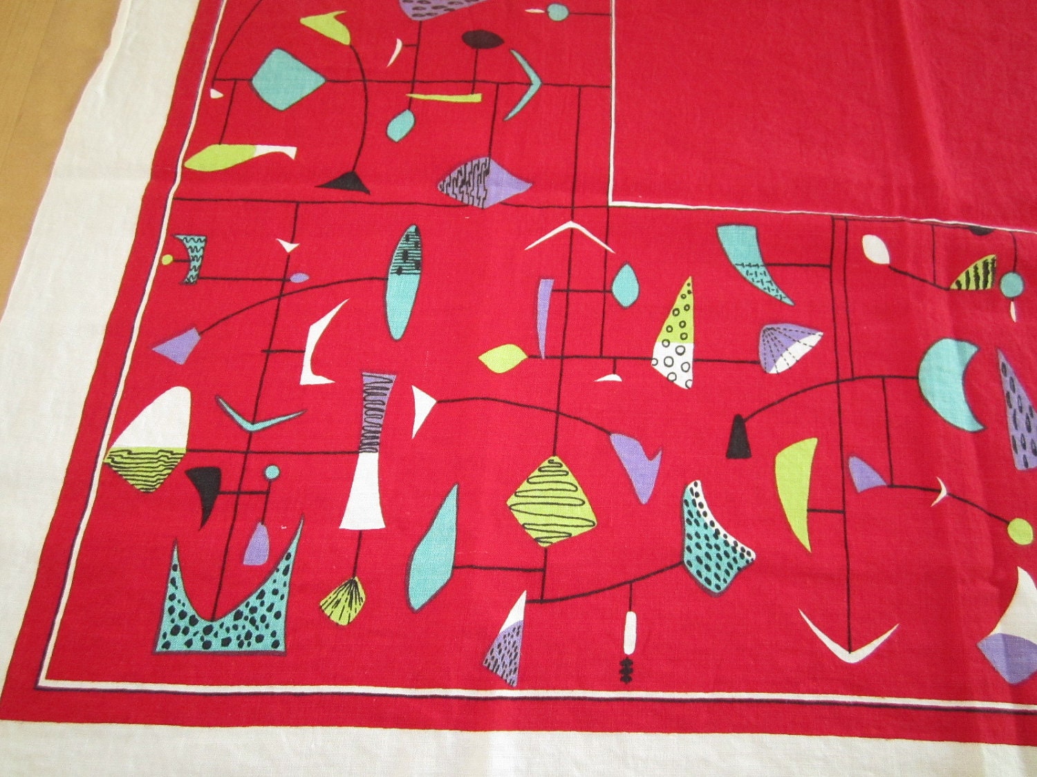 RARE Vintage Tablecloth Mid Century