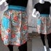 Vintage Red and Aqua Apron, Tulip Half Apron, Kitchen Apron, Cotton Apron, 50s Apron, Rick Rack