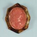 Vintage Cameo Brooch Pin Pink Resin Faux Tortoiseshell