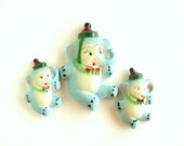 Vintage Chalkware Plaques Elephant Set