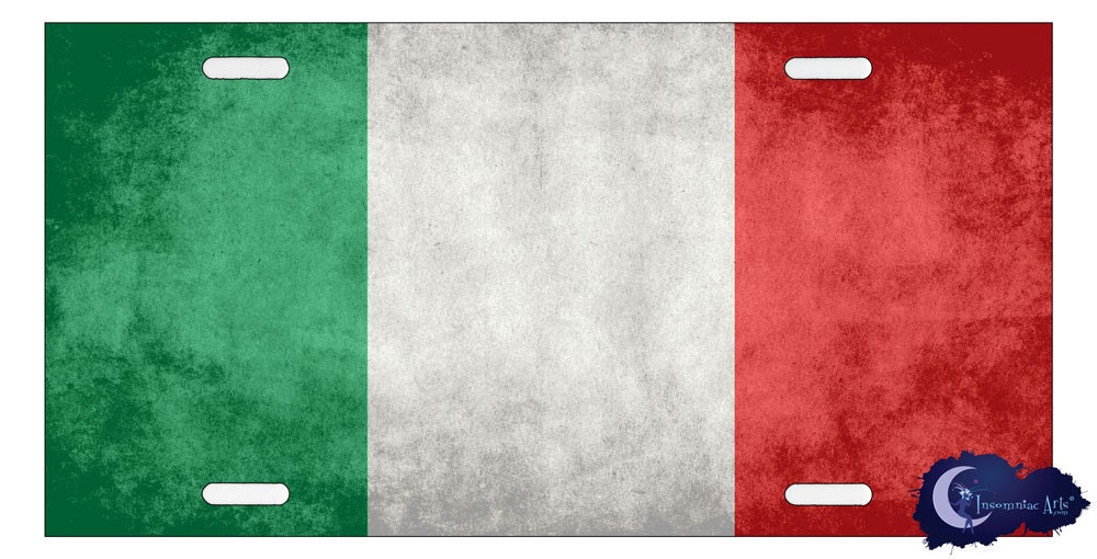 Italian Flag License Plate - Italy