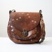 1960's tooled leather messenger bag