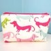 Dachshund Zipper Clutch - Pouch Makeup Bag