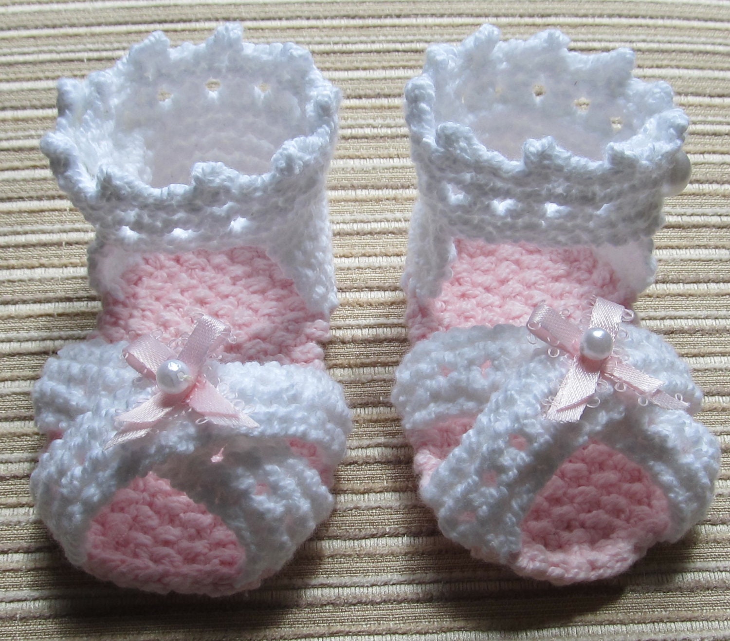 Number 58 KNITTING PATTERN Baby Girl Sandals 0-3, 3-6, 6-9 Months