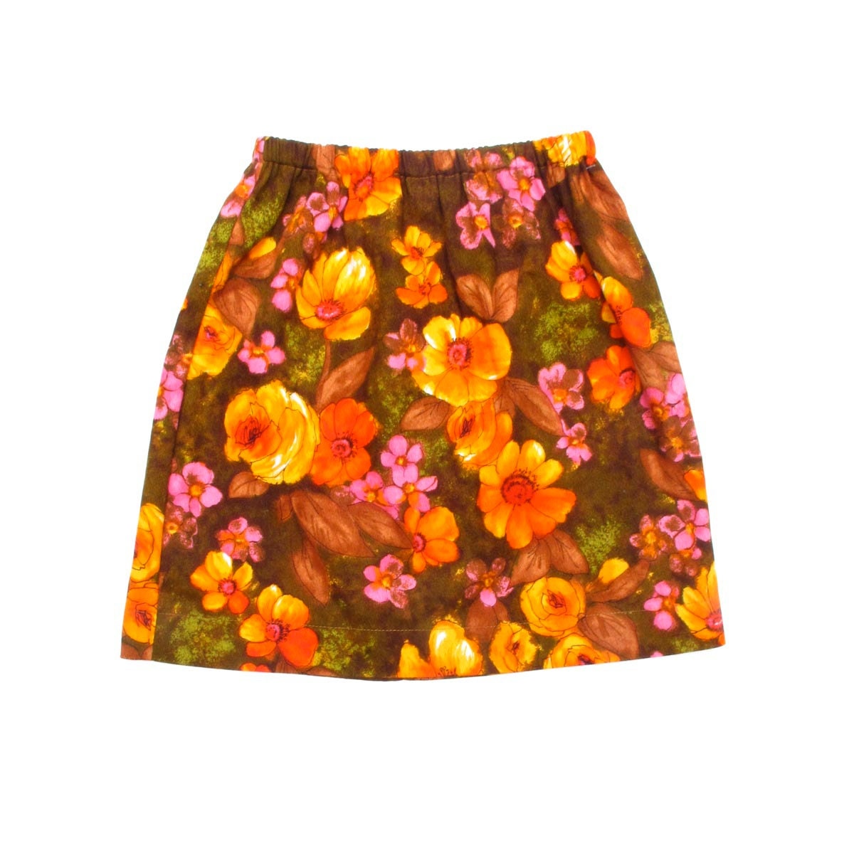 60s Hawaiian Barkcloth Mini Skirt Small to Medium