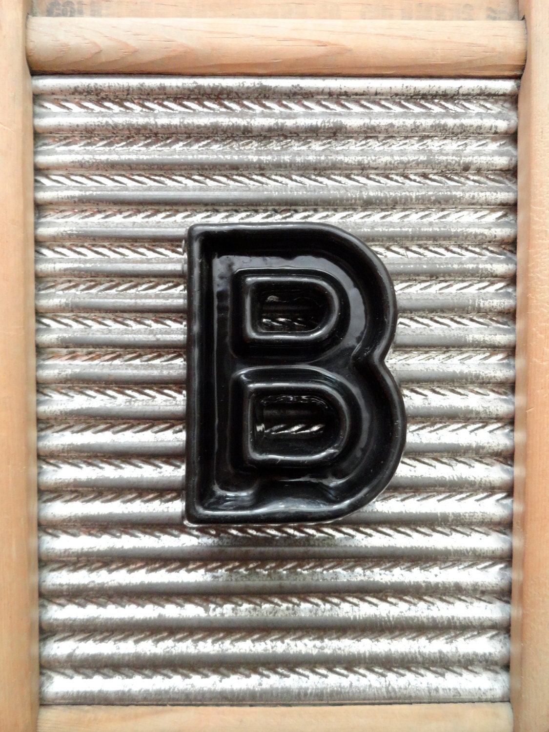 Vintage Industrial Marquee Letter "B" Movie Theater Black Plastic 4" Sign