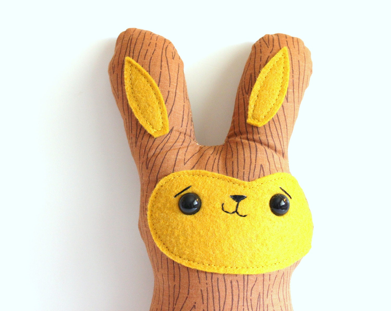 Woodrow the wood grain bunny. Limited Edition. Made to order