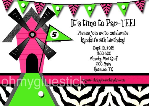 Girlie Mini Golf Printable Invitation By Oh My Gluestick