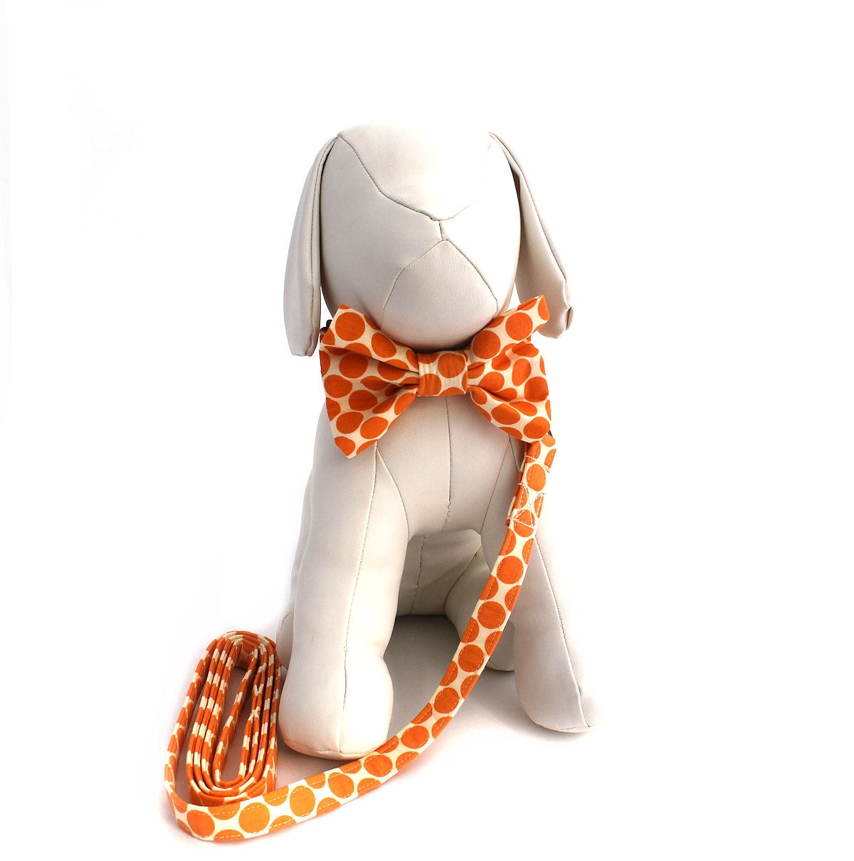 Dog Bow Tie Collar and Leash  Set - Any Style in the Shop - Made to Order in Your Choice of Size