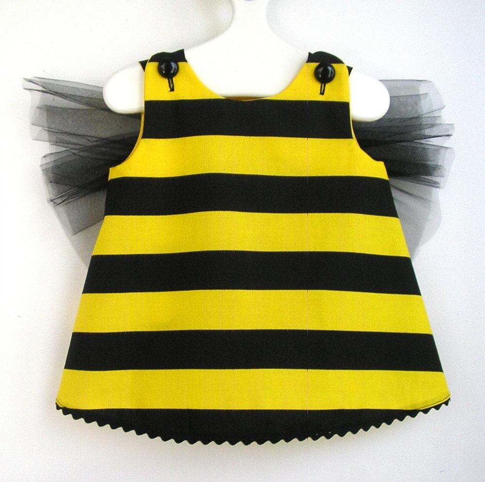 Bumble Bee Toddler Costume and Floral Head band - 2 Piece Set