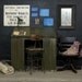 Vintage Industrial Drafting Table, Metal Print Cabinet Desk