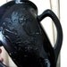 Vintage Vase Art Nouveau Black Glass Dancing Nymphs Valentine L E Smith Trophy Vase 1940s