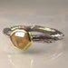 Rose Cut Golden Yellow Diamond Twig Engagement Ring - 18k Gold and Sterling Silver