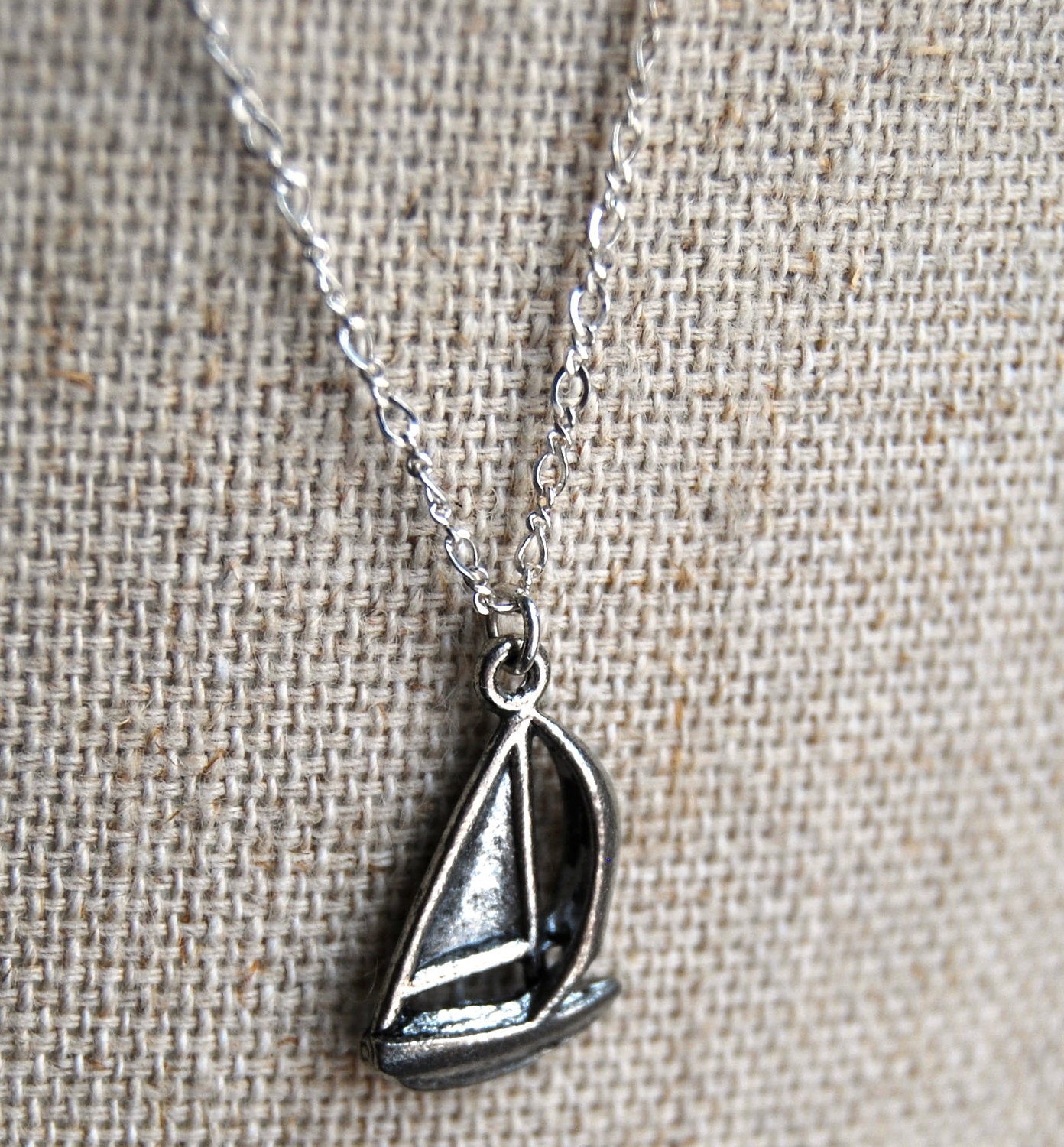 Silver Sailboat Charm Necklace