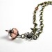 Dusty Rose Vintage Style Pendant Necklace, Rose Smoke