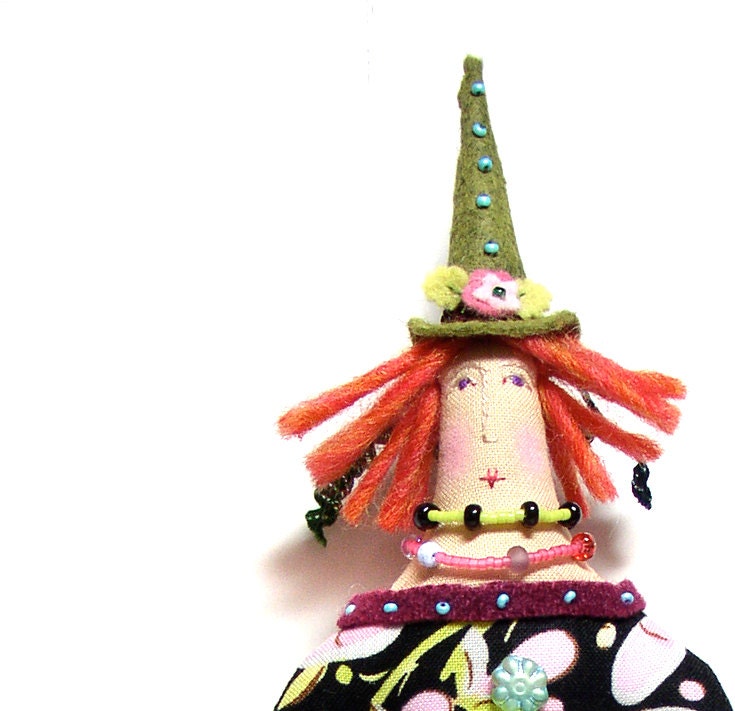 Handmade Cloth art doll Witch