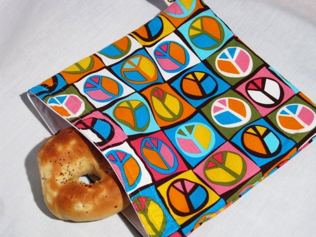 Pastel Peace Large Wet Storage Bag, Reusable