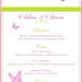 Butterfly Menu Elegant and Simple for Bridal Luncheons and Bridal Showers