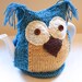 Organic Owl Tea Cosy - MATILDA - in Organic Ecofriendly Wool Cotton mix -  by Tafferty Designs - Size MEDIUM - Ready to Ship