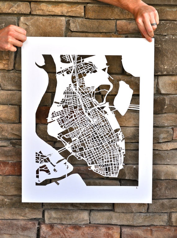 charleston hand cut map