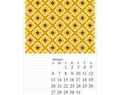 DIY project printable 2013 wall Calendar A4 home office decor mid century modern retro orange pumpkin autumn decor christmas new years gift