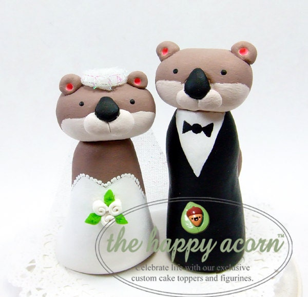 Wedding Cake Topper Otters - READY TO SHIP