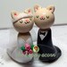 Custom Wedding Cake Topper Cats - Choice of Color