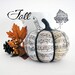 Music Pumpkin 126, 4 inch, decoupage Halloween decor, music decor