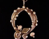Floral rose quartz mixed metal pendant necklace by Laura Beth Love