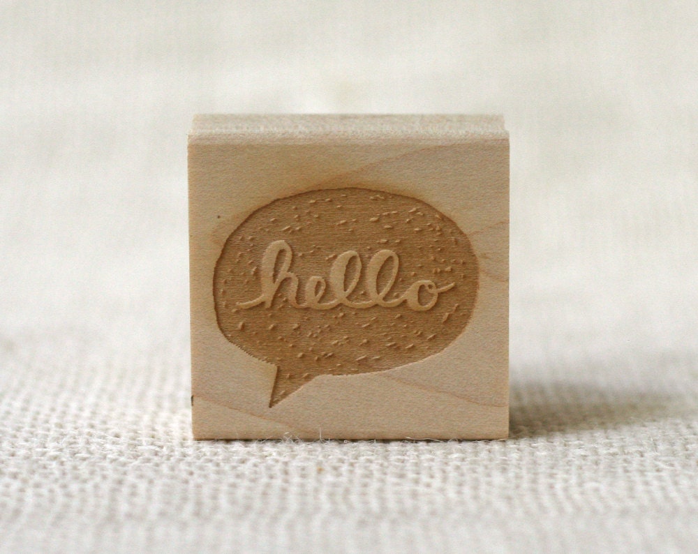 Rubber Stamp - Hello Speech Bubble