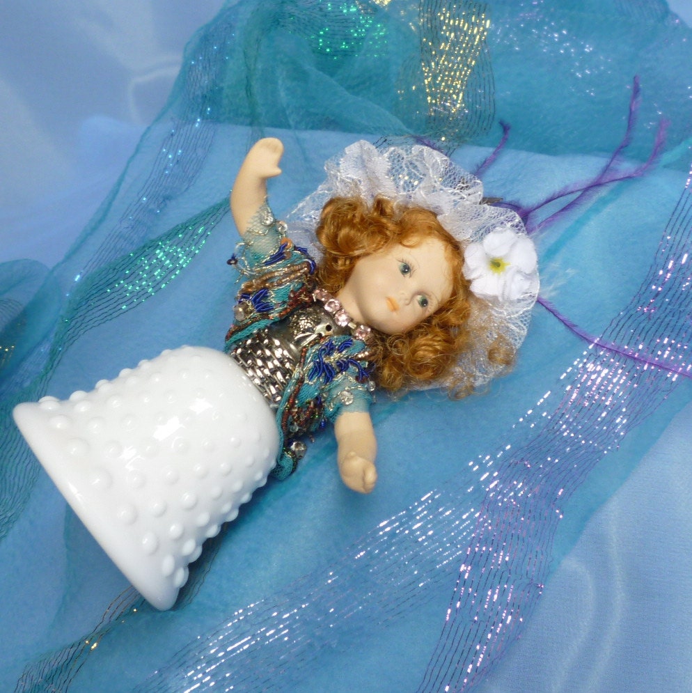White Lady, Glass Avon Lady, Art Doll by mystic2awesome