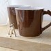 Two spicy chai latte mugs - stoneware pottery mugs glazed in milk chocolate