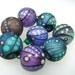 Moogin - pastel batik lampwork bead set - 16mm - SRA