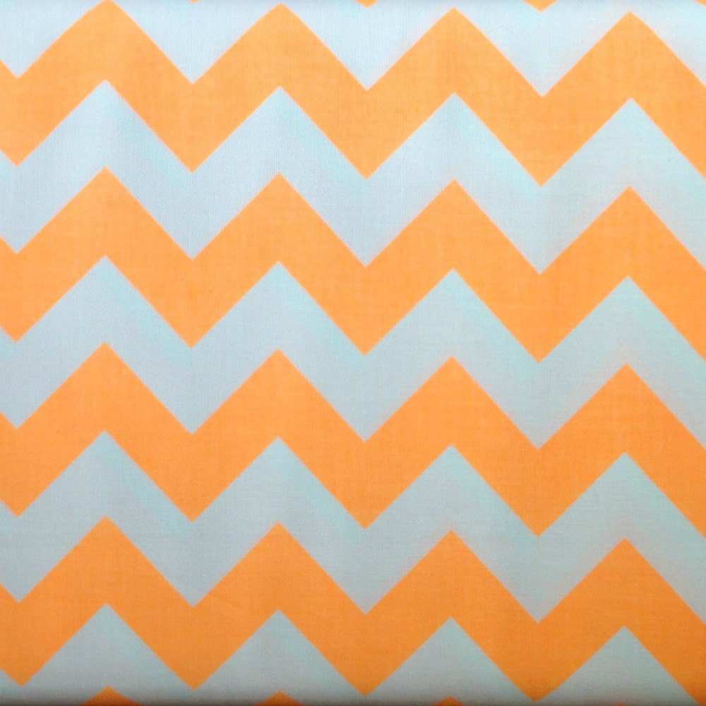 Riley Blake Medium Chevron in Neon Orange  - 1 Yard