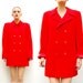 60s 70s Red Coat - Pendleton Coat - Mod Double Breasted Wool Coat - 1970s Wool Pea Coat - Red Pea Coat - Red Coat - M 8 10
