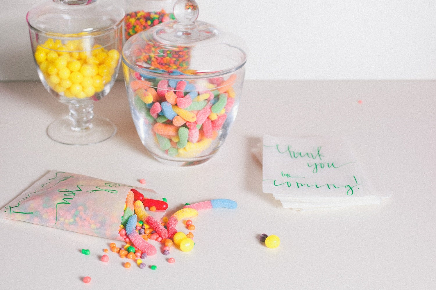 glassine thank you favor bags // kelly green