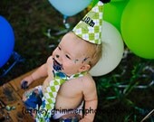 PERSONALIZED Baby Boy First Birthday Cake Smash Set with Hat, Tie and Diaper Cover from Sprinkles of Love  Robert Kaufman Lime Argyle