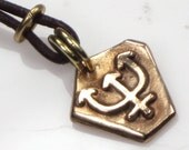 Truth Seeker Nautical Talisman - Trident Neptune's Fork Bronze One-of-a-Kind Pendant