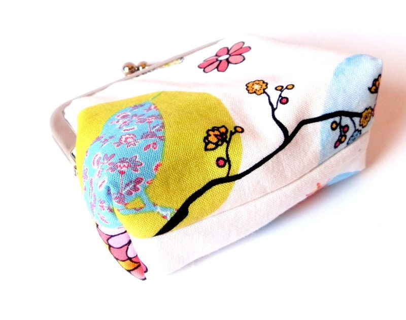 Birds and flowers Coin purse medium