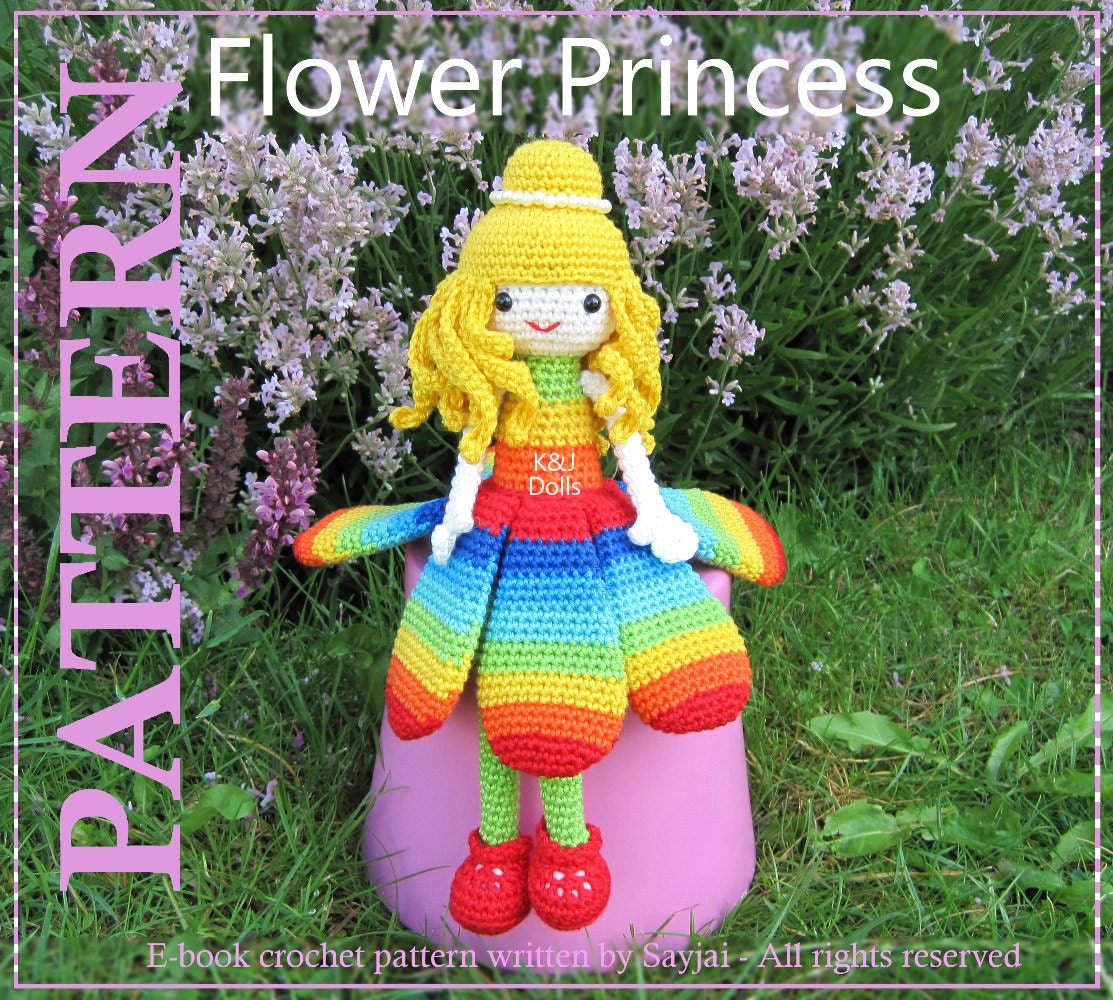 Instant Download PDF Crochet Pattern Flower Princess - ENGLISH Instructions