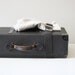 vintage mailing cardboard case / black storage suitcase
