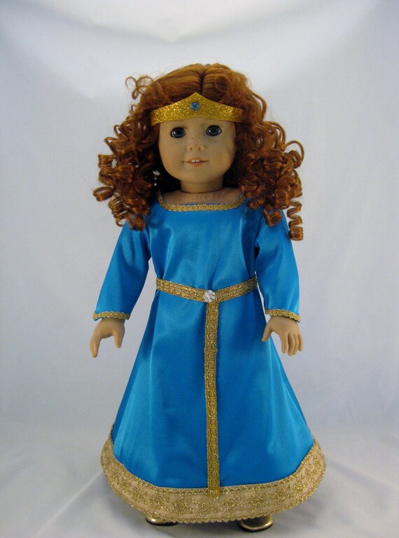 Merida Inspired Doll is a Rewigged American Girl Doll with Handmade Merida Style Dress