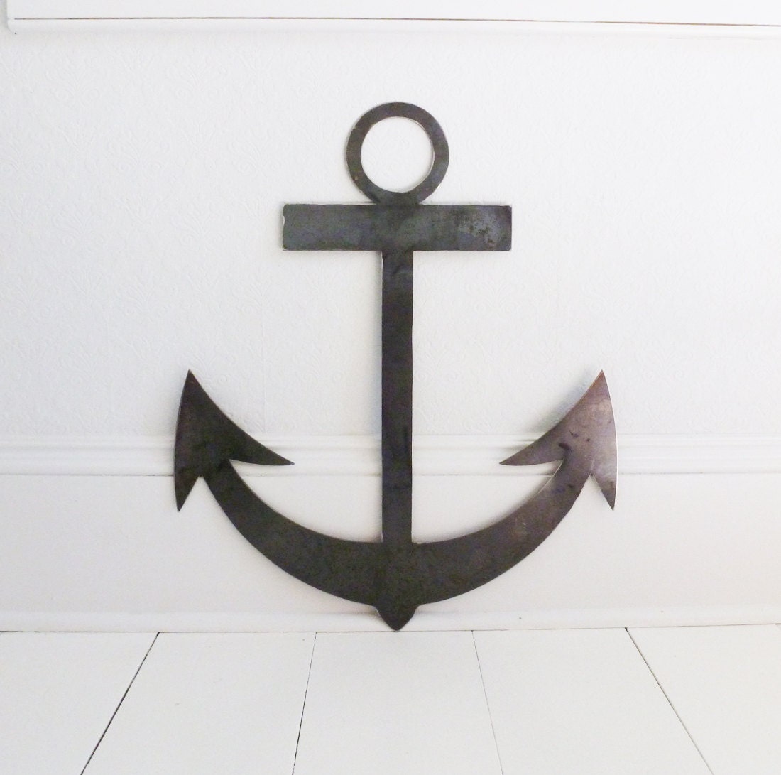 SALE Large Custom Made Metal Anchor - Wall Hanging, Nautical, Sailor, Industrial