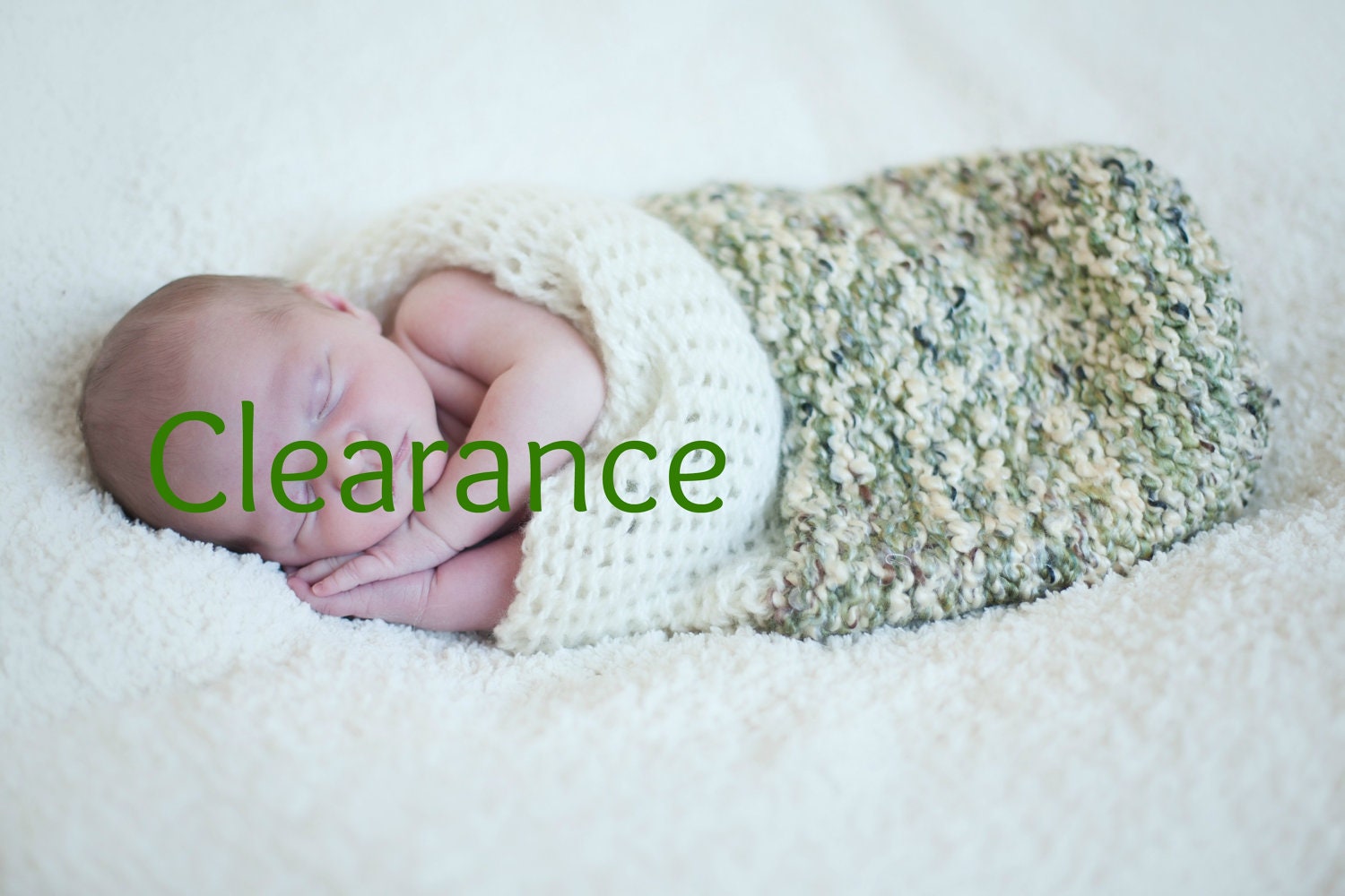 Photography Prop Knit Newborn Cocoon Green Ivory FREE Ship
