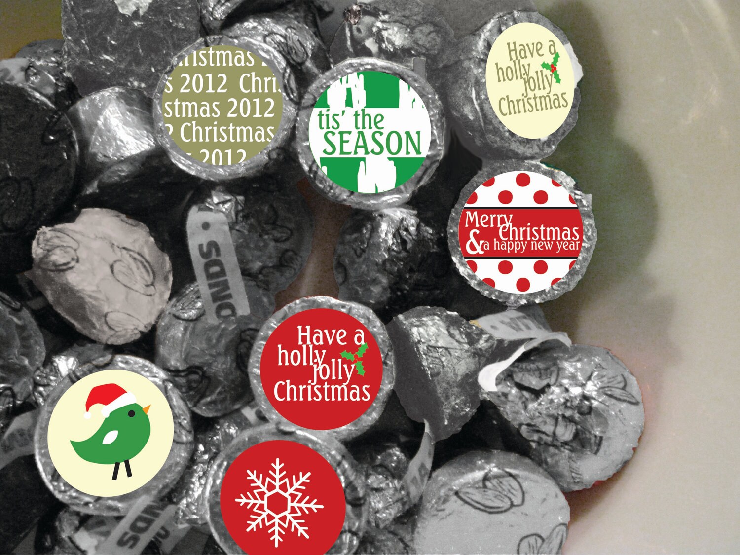 PRINTABLE PDF Christmas Hershey's (tm) Kiss Party Labels Il_570xn