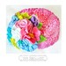 la-tee-da baby chapeau / vintage chenille pillbox hat with handmade bouquet